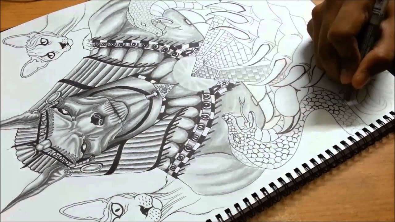 Drawing Time Lapse: ANUBIS - YouTube