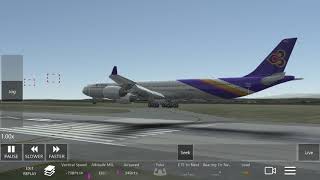 Very soft landing with an A-340-600 from Thai airways screenshot 2