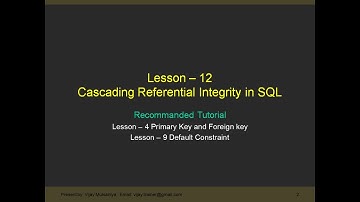 Lesson 12 SQL Cascading Referential Integrity in Hindi