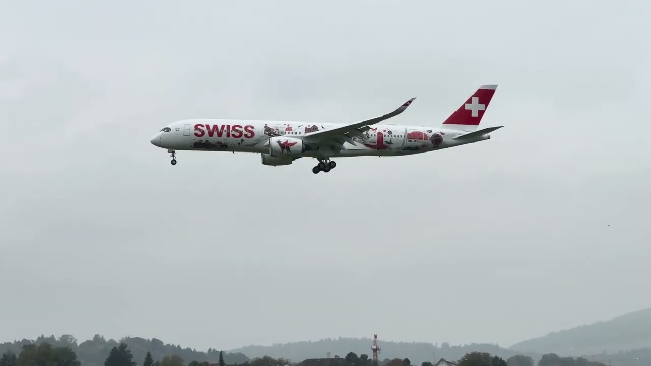 Brand New SWISS Airbus A350 HB-IFA ‘Wanderlust’ Livery – First Ever Landing in Zurich!
