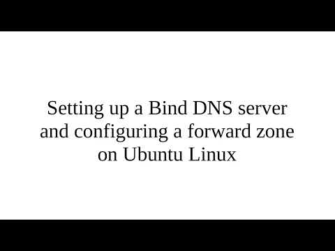 Setting up a Bind DNS server and configuring a forward zone on Ubuntu Linux