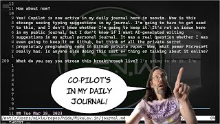 Copilot in a Markdown File in Neovim (My Daily Journal)