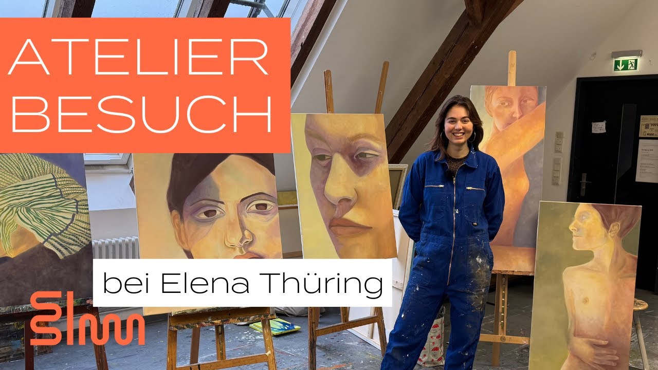 Atelierbesuch bei Elena Thüring mit Studierenden-Kunstmarkt - YouTube