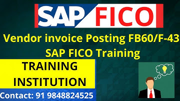 Vendor invoice Posting With FB60/F-43 |SAP FICO Training #SAPFICO