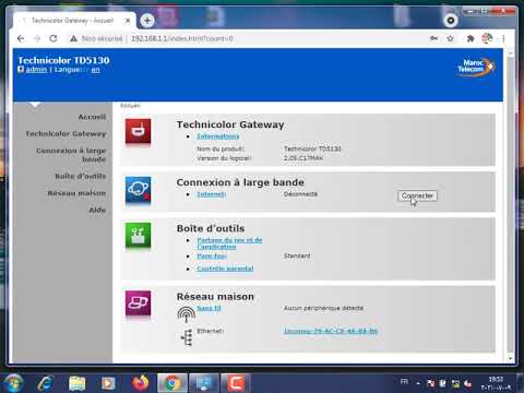 configuration routeur wifi technicolor TD5130 maroc telecom