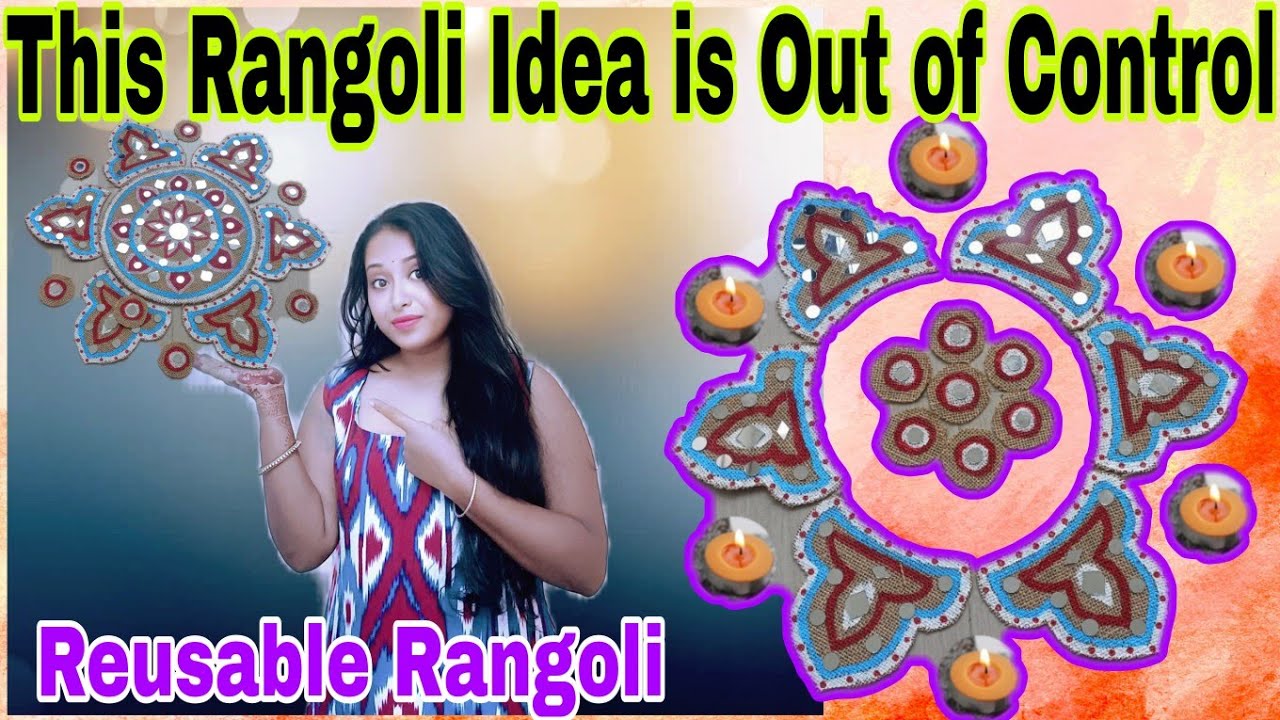 Diy Diwali Rangoli From Waste | Reusable Rangoli | Washable and Waterproof Rangoli Making Idea