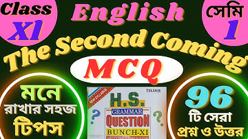 MCQ Suggestion from The Second Coming by W. B. Yeats 💥, Class 11 English 1st Semester 💥,  Duff Dutt,