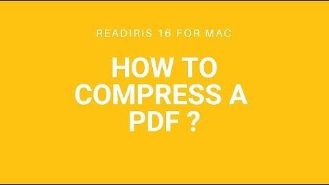 Readiris 16 Mac: How to compress a PDF?