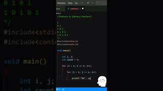 print binary pattern in c programming language #coding #clanguage