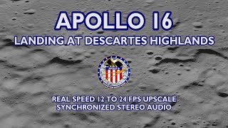 Apollo 16 Landing At The Descartes Highlands 1972421 - Real Speed, Ai Interpolation, Hd, Stereo