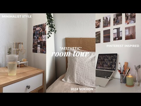 AESTHETIC ROOM TOUR: pinterest inspired, minimalist & cozy style | 2024