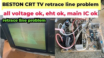 beston CRT tv retrace line problem | How to repair no RGB Voltag out and retrace line on crt pcb