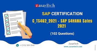 C_TS462_2021 - SAP S4HANA Sales 2021 (102 Certification Questions) | ZaranTech DotCom screenshot 2
