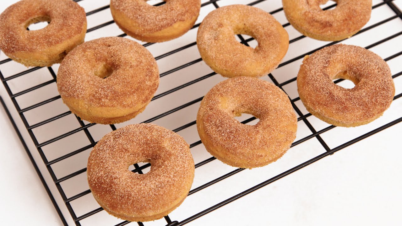 Baked Pumpkin Donut Recipe - Laura Vitale - Laura in the Kitchen Episode 826