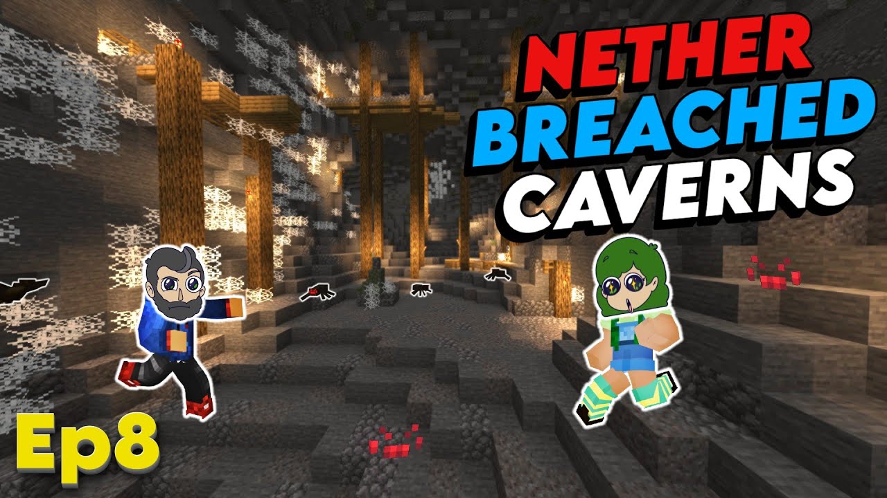 Wait there are Naked Spiders | Minecraft Nether Breached Caverns | Ep8 ...