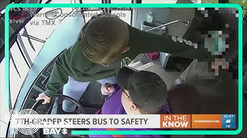 7th grader stops school bus after driver passes out