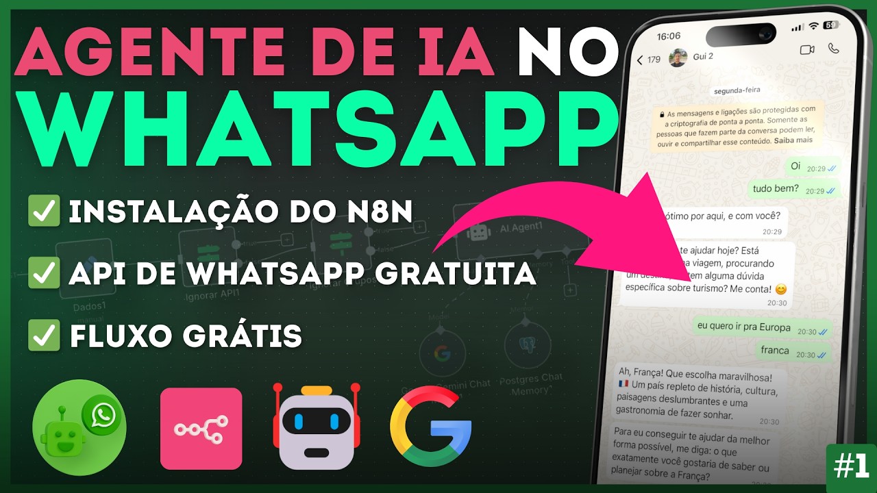 N8N + Whatsapp FÁCIL: Crie seu Agente de IA Passo a Passo! (Curso ...