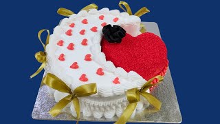 Moon And Heart Cake Design Beautiful Decoration Anniversary Cake | Crescent Moon Cake Tutorial