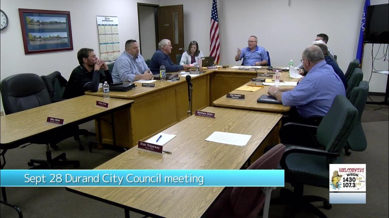 Durand City Council meeting Sept 28 YouTube