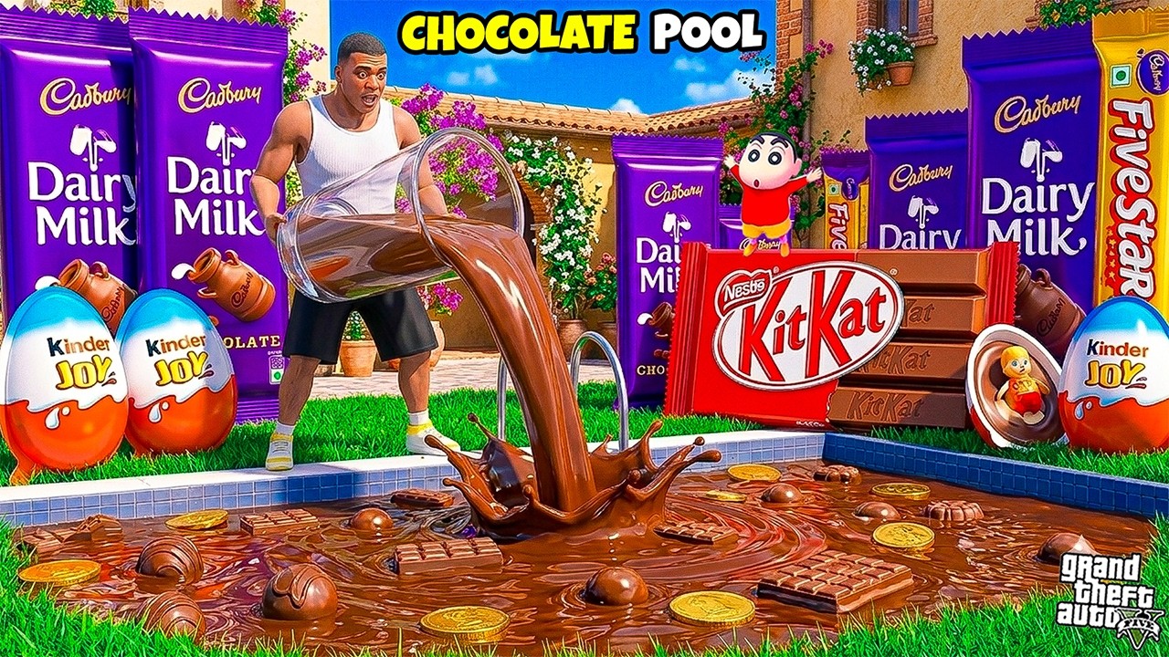 Franklin Filled His Swimming Pool With All CHOCOLATES in the World😋🍫😍
