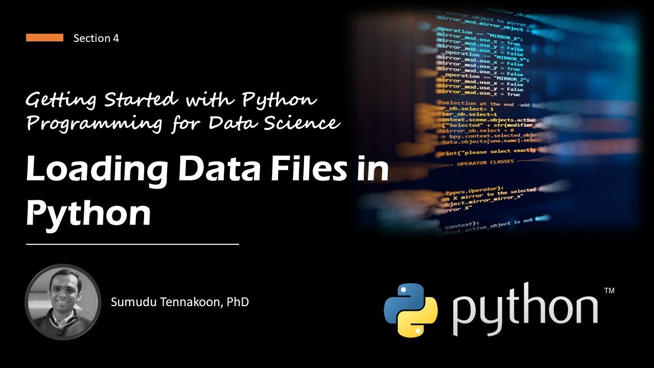 PYDS-04-01 Load Data Files in Python (Text, CSV, JSON and Excel) - YouTube
