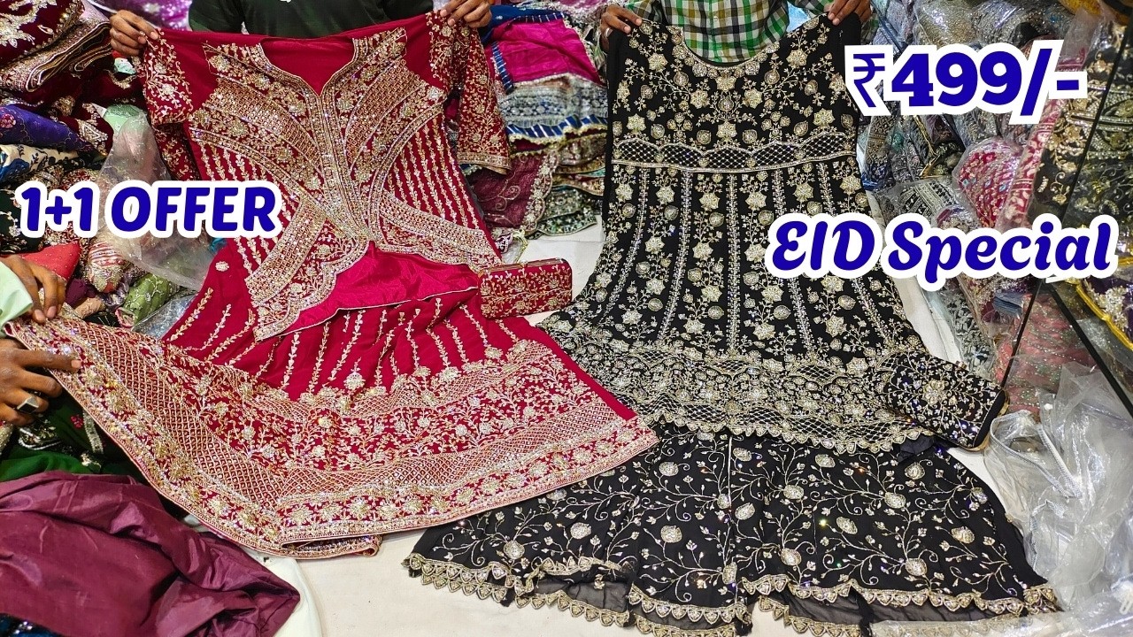 Wedding Dresses 1+1 ₹499 Me 😍 Single Delivery Farshi Lahenga Garara Hyderabad Shopping