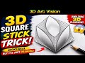 Mind-Blowing 3D Square Stick Design 🤯 | Easy Optical Illusion Drawing @3DArtVision