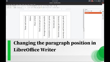 Changing the paragraph position in LibreOffice Writer
