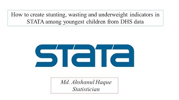 How to  create stunting, wasting and underweight in  STATA among youngest children | DHS