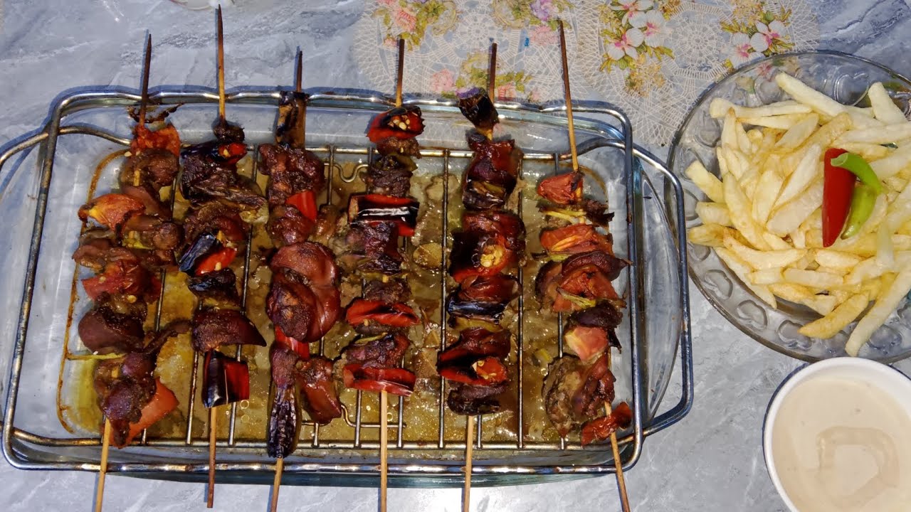 شيش الكبد والقوانص ولا اسهل من كدا🫕🍢