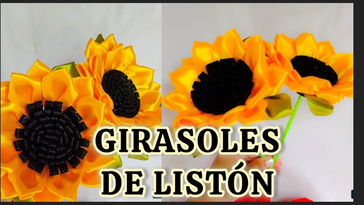 Girasoles de listón paso a paso 