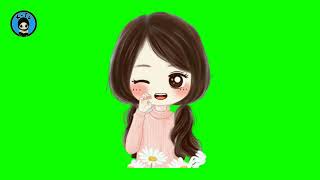 GREEN SCREEN ANIMASI CEWEK IMUT KOREA || ANIMASI MULUT BERBICARA