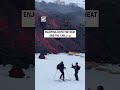 Skiing next to the Mount Etna lava front ⛷️🌋             🎥: Emilio Messina via ViralHog