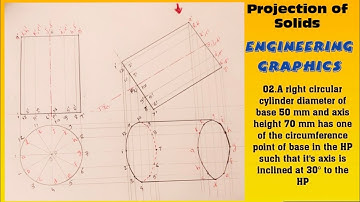 Projection of Solids/Problem No 02/Axis inclined to one of the reference plane/Engg Graphics