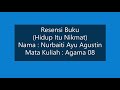 UPNVJ_Agama 08_Nurbaiti Ayu Agustin_Hidup Itu Nikmat