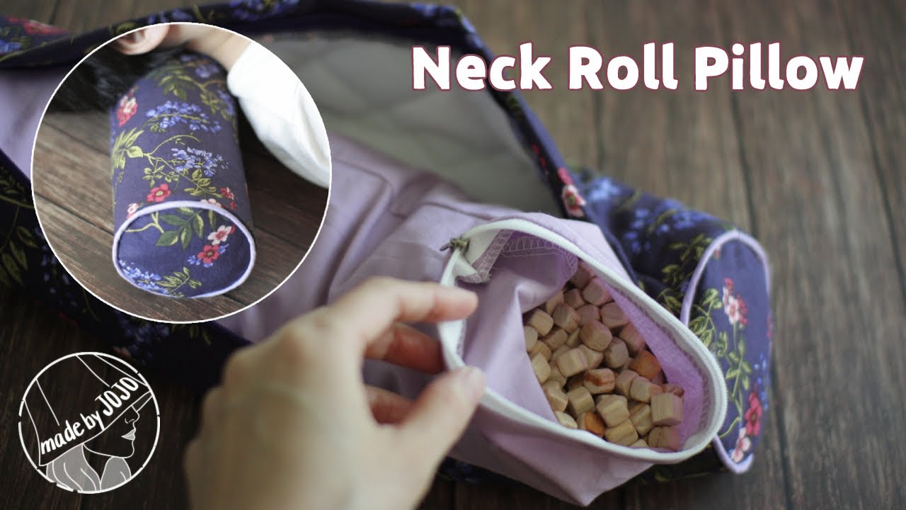 DIY Neck Roll Pillow with Cypress Chip 편백나무칩 경추 베개 만들기, 원통형 둥근 베개