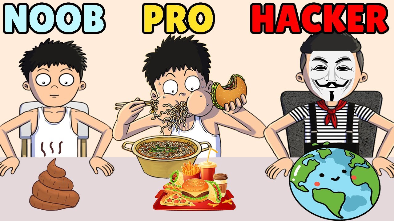 NOOB vs PRO vs HACKER in Food Fighter Clicker YouTube