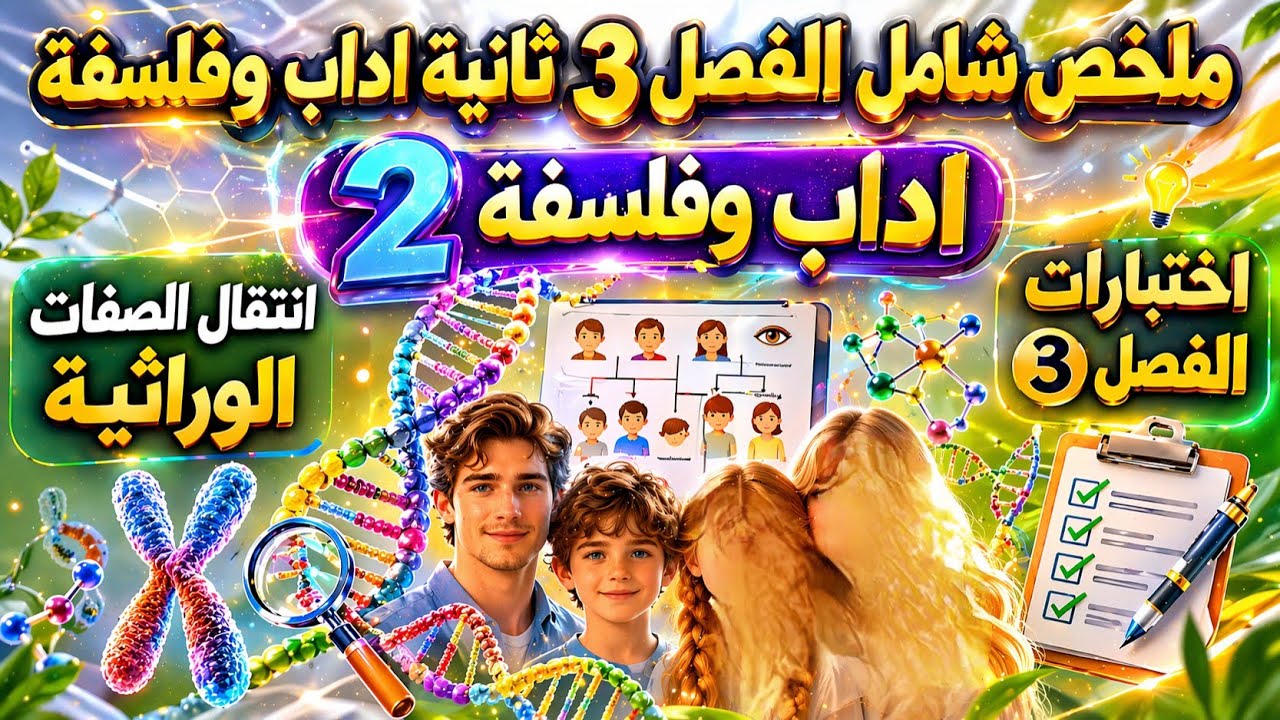 ثانية ثانوي أداب وفلسفة فروض الفصل 3 علوم طبيعية ملخص انتقال الصفات الوراثية