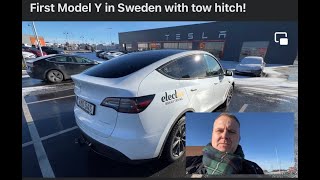 First Tesla Model Y in Sweden with tow hitch!