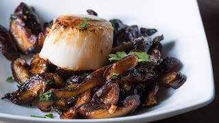 Sautéed Shiitakes with Perfect Seared Scallops | SAM THE COOKING GUY