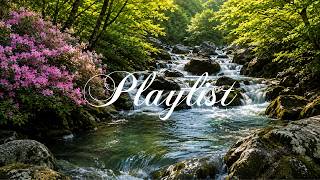 [ Haeinsa Valley 🌿 Peaceful Piano Playlist] & Flowing Water | Healing Meditation Music