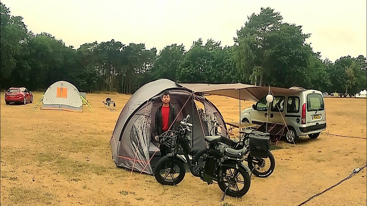 Camping + Electric Bikes at Walesby Forest Campsite, Newark
