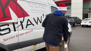 Santa Jeremy Delivers Office Supplies in Spokane - Kershaw's Furniture and Office Supply