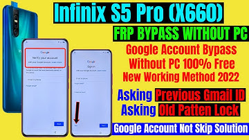 Infinix S5 Pro (X660) Frp Bypass Without PC 🔐🔑🔑🔒 Infinix S5 Pro Google Account Bypass 100% Free