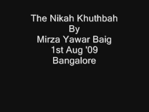 Nikah Khutbah of Faiz & Seema by Mirza Yawar Baig