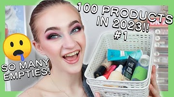 100 PRODUCTS IN 2023 PROJECT PAN #1!! (so many makeup empties!!)