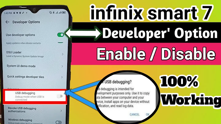 infinix smart 7 developer option usb debugging enable
