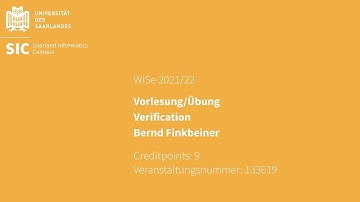 Vorlesung und Übung Verification von Bernd Finkbeiner