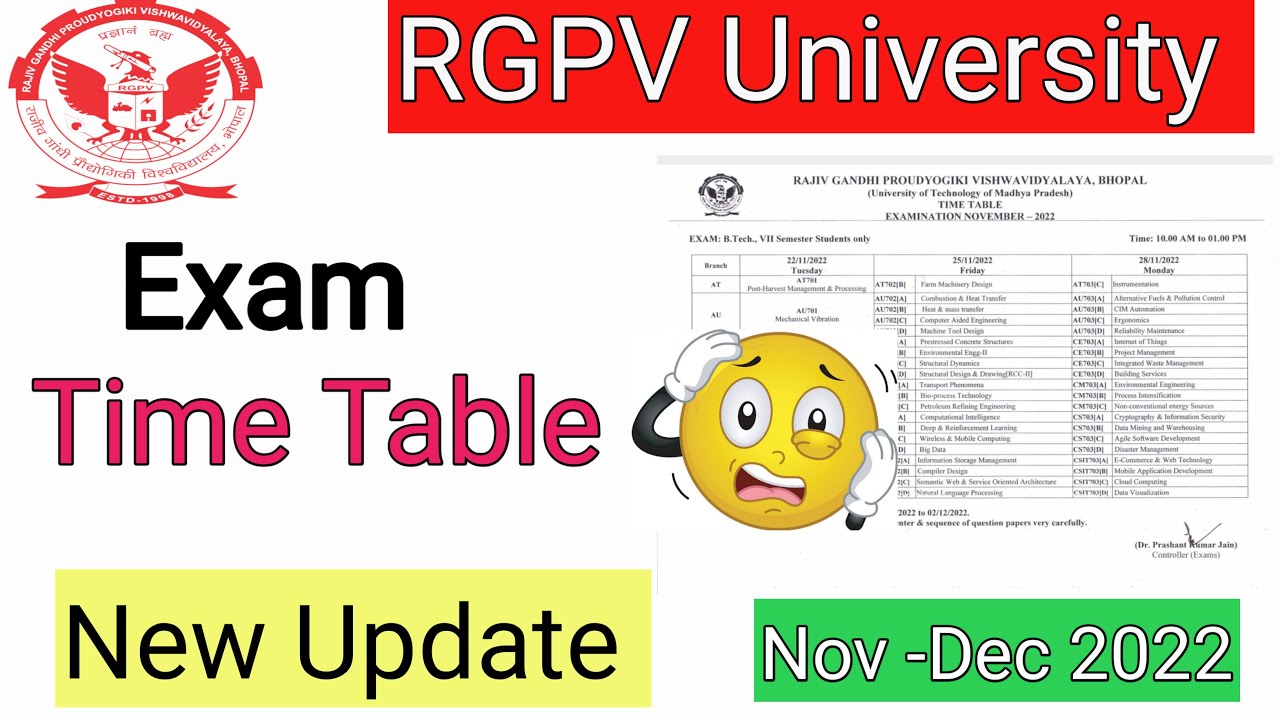 Rgpv Exam New Update RGPV Time Table 2022 RGPV Today News YouTube Rgpv exam new update rgpv time table 2022 rgpv today news youtube