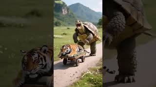 cat vs the turtle #cartoon #ai #aicat #thetugisthedrug #foryou #fyp #catman